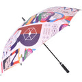Digital Printing Colourful Golf Umbrella Custom logo Print Double Layer Orange with Oem Color and logo Golf Umbrella Windproof