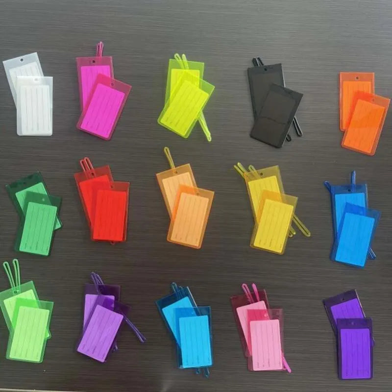 Colorful Flexible Travel Luggage Tags for Suitcases Clear PVC Suitcase Tag Waterproof  Soft Pvc Luggage Tag With Luggage Loop