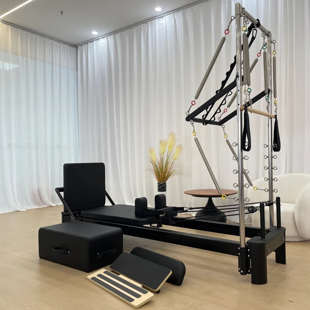Commercial Yoga Training Portable Half Black Aluminum Pilates Reformer Tower Trapeze