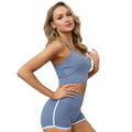 GZGX-ZC3025 Women Yoga Vest Exercise Shorts Sports Suit Running Fast Dry Yoga Wear Customized Yoga Sets