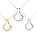 G1880 Wholesale Collier En Acier Inoxydable Stainless Steel Magic Keeper Open Sector Pendant Ring Holder Necklace Jewelry