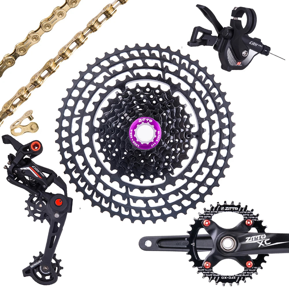 ZTTO Ultralight M8000 M7000 11-Speed MTB Groupset Rear Derailleur Crankset 11-50T/52T Cassette Freewheel Chain for Racing