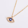 Dainty Turkish Jewelry Waterproof 18k Gold Plated Stainless Steel Blue Evil Eye Pendant Necklace