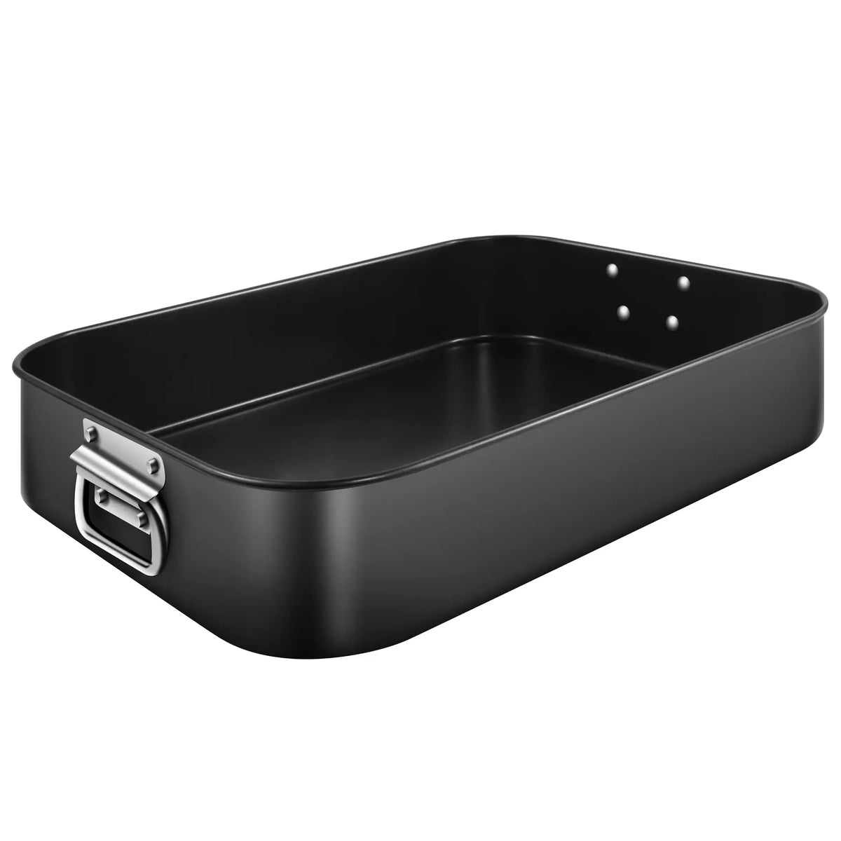 Befair Eco-Friendly Dishwasher Safe Black Carbon Steel Rectangular Deep Baking Tray PTFE Non-Stick Coating 16"D X Custom Logo