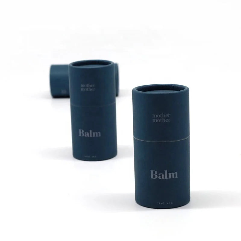 Recycle Custom Silver Stamping Logo Round Empty Kraft Cardboard Deodorant Container Push up Paper Tube for 14g Lip Balm