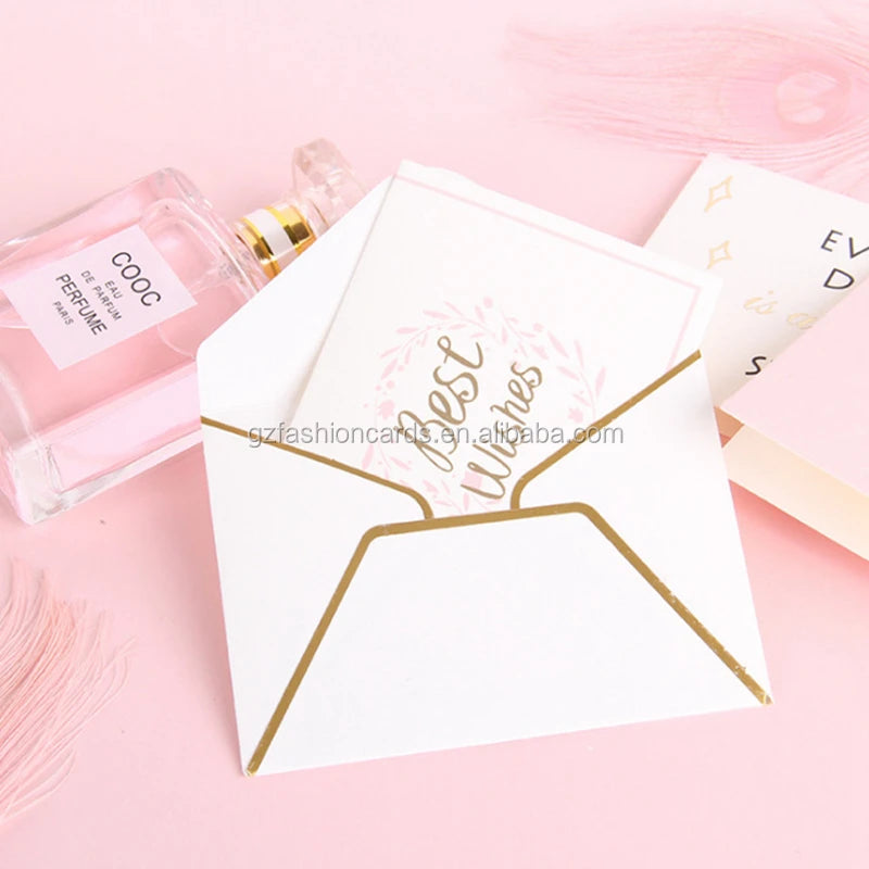 Customized Luxury  Folding Printed Foil Thank You Cards Popular Greeting Card