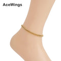 A012 Women Anklet 6mm 8mm 10mm 12mm Stainless Steel Anklet 9INCH 10INCH Chain Women Jewelry
