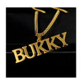 Custom Big Size Letter Hip Hop Jewelry Necklace Stainless Steel Gold Plated Personalized Hang One Circle Name Necklace for Men