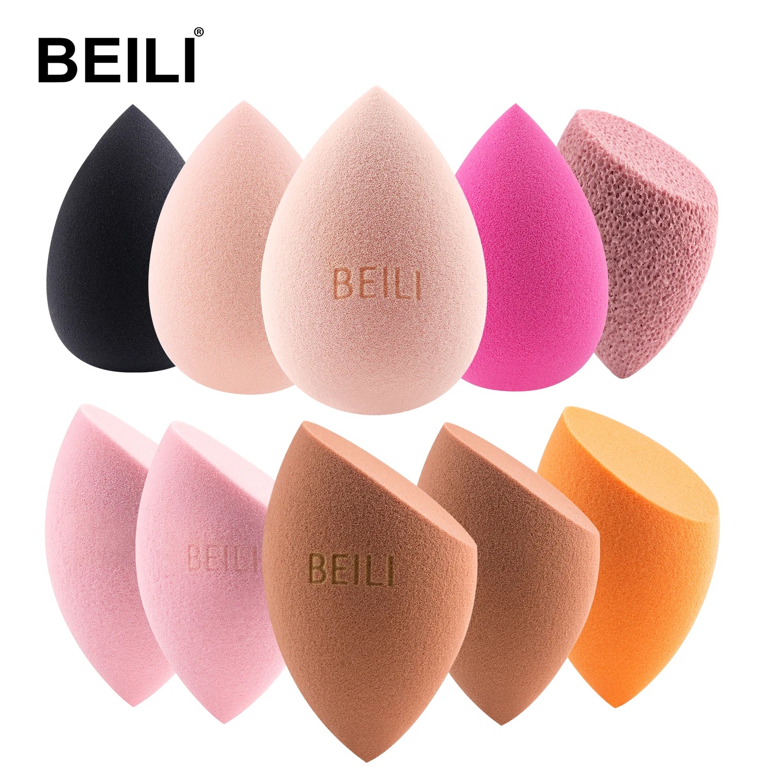 BEILI New High-quality Skin-friendly Sponge Egg Non-latex Can Be Washed Many Times Hygienic Makeup Sponge Egg Wholesale Custom