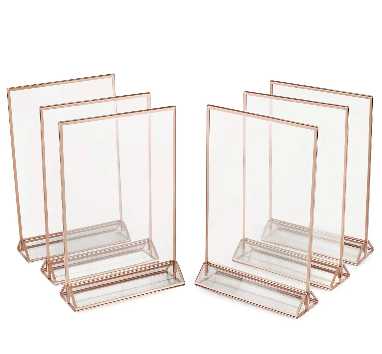 Modern  Perspex Calligraphy Table Numbers Hexagon Acrylic Table Number Signs With Stands Clear Acrylic Wedding Table Numbers