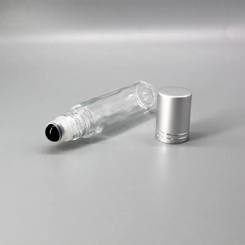 Wholesale 10ml Clear Glass Roll-on Bottle DIY Custom Carved Techniques Cosmetics Crystal Roller Love Style Essential Oil Bottle