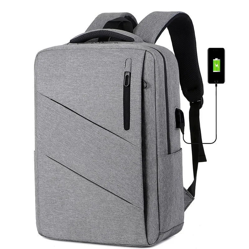 Private Label Men's Fashion Business Large Capacity Laptop Backpack USB Charging Work Backpack Leisure Computer Bag