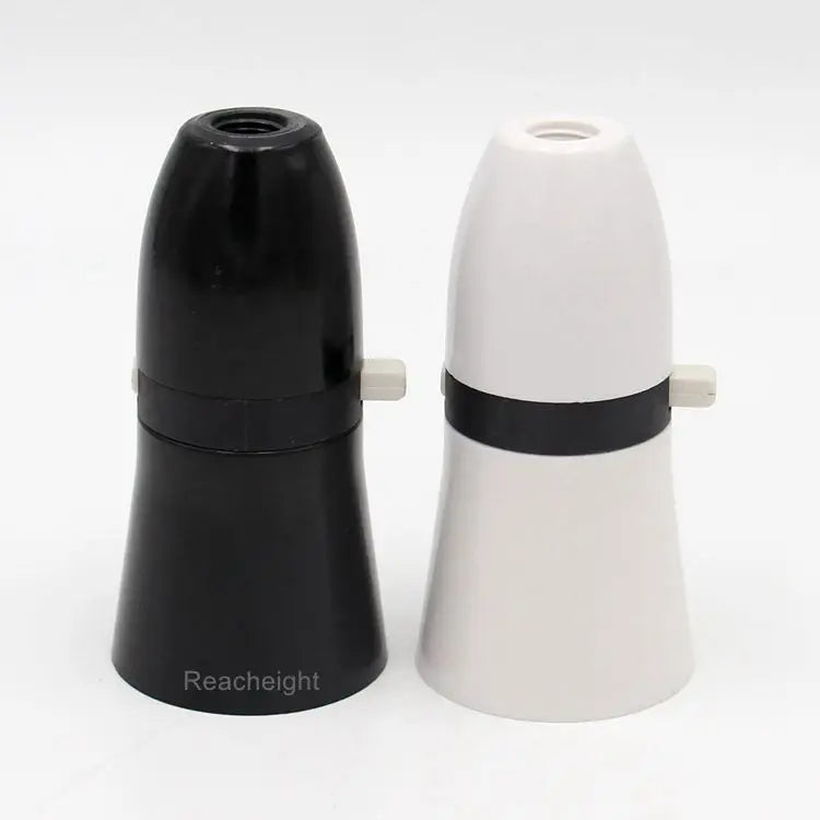 Black and White Bakelite Switched Bayonet B22 Light Bulb Holder