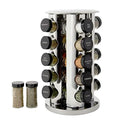 Rotating Stainless Steel Rotating Spice Storage Rack Condiments Shelf Seasoning Jar Set Kitchen Storage Rack for Sale
