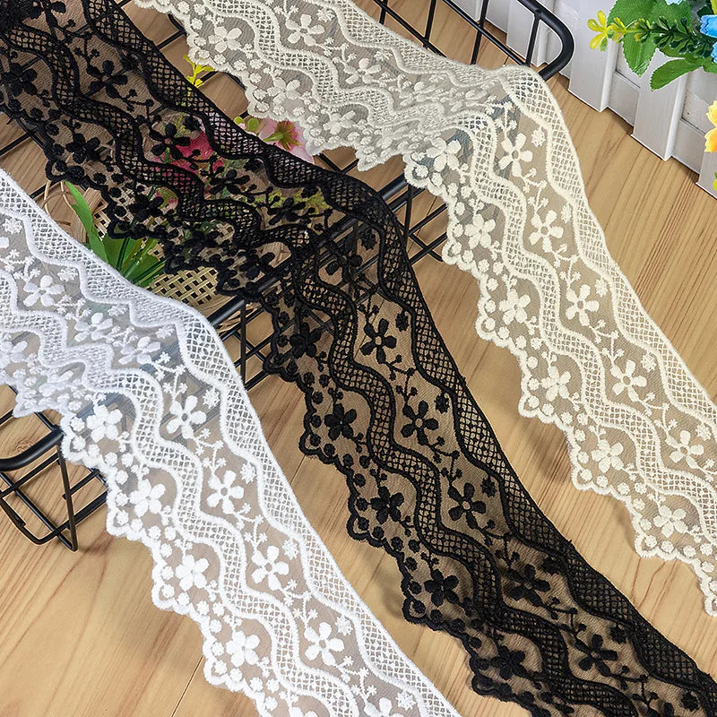 Wholesale Spot Goods White Tulle Embroidery Lace Lace Webbing Lace Fabric Wedding Fashion Underwear