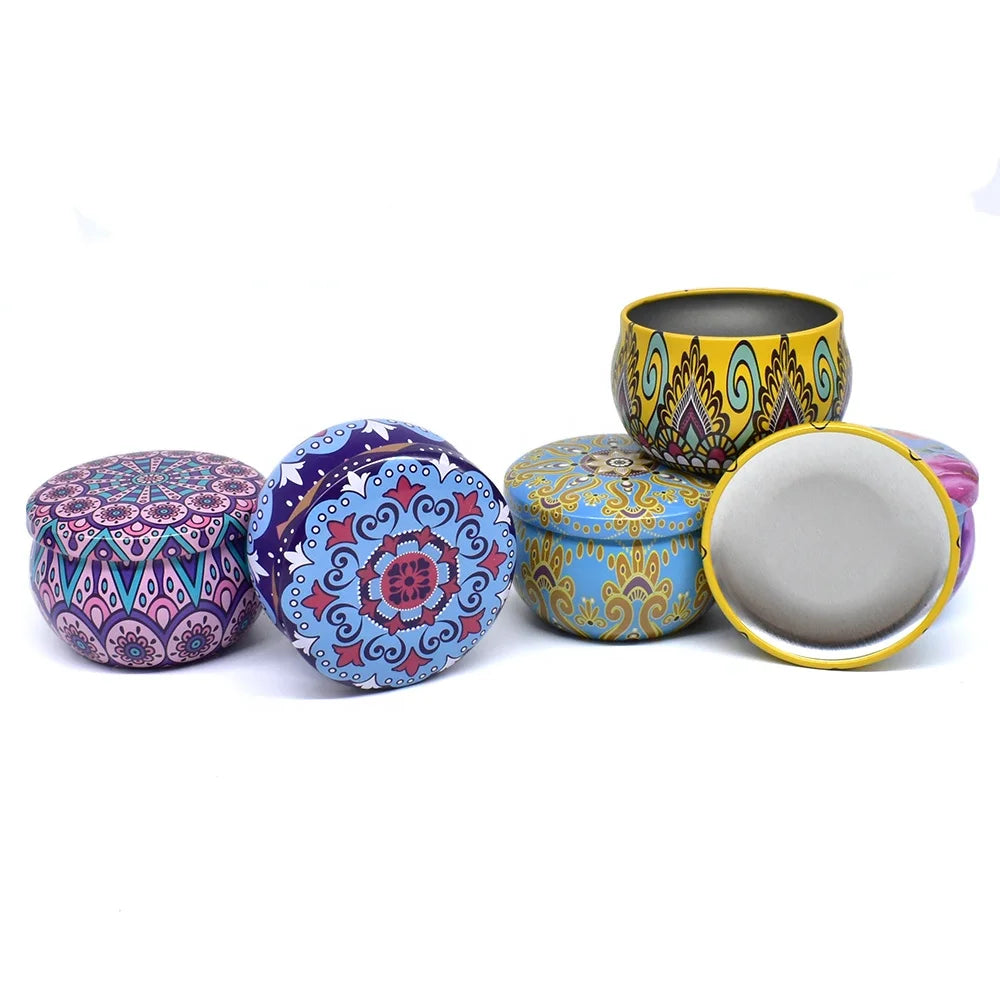 2.2oz Tinplate Soy Wax Candles Tin Cans 4 oz Metal Body Cream Hair Wax Metal Candle Container
