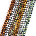 3mm 4mm Natural Stone Beads Plated Golds Colorful Twisted Faceted Hematite Spacer Loose Beads for Jewelry Making DIY Bracelet