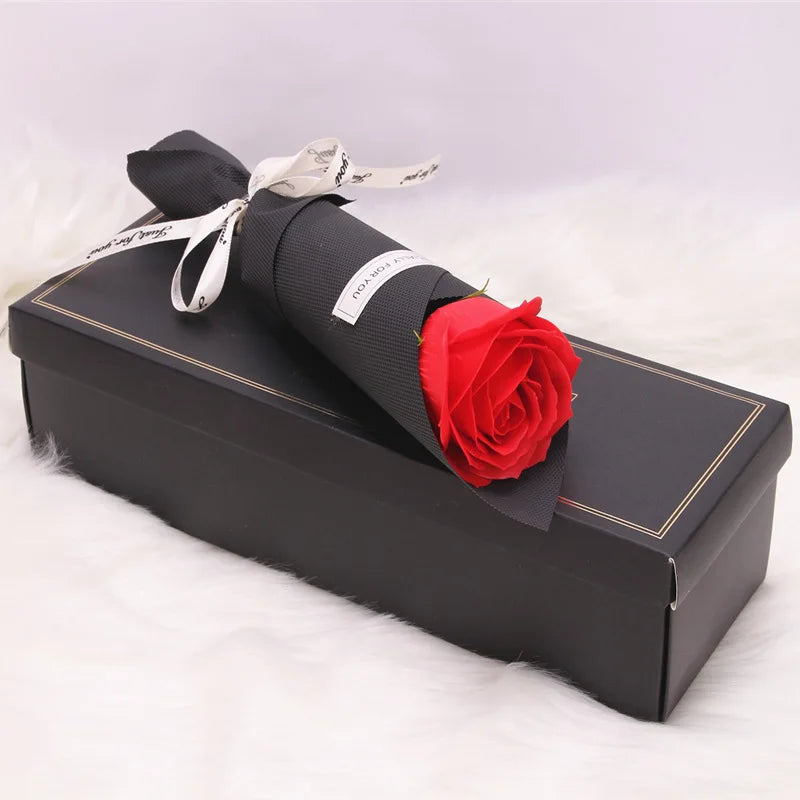 Valentine's Day Birthday Gift Factory Supply New Arrival Colorful Artificial Single Soap Rose Flower