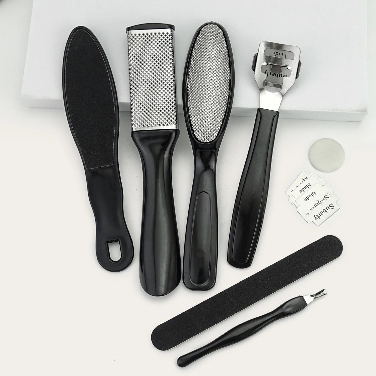 6pcs Foot File Callu Remover Nail File Set Plier Pedicure Remover Scrubber Set Kit Rasp Feet Exfoliating for Beauty Foot Care