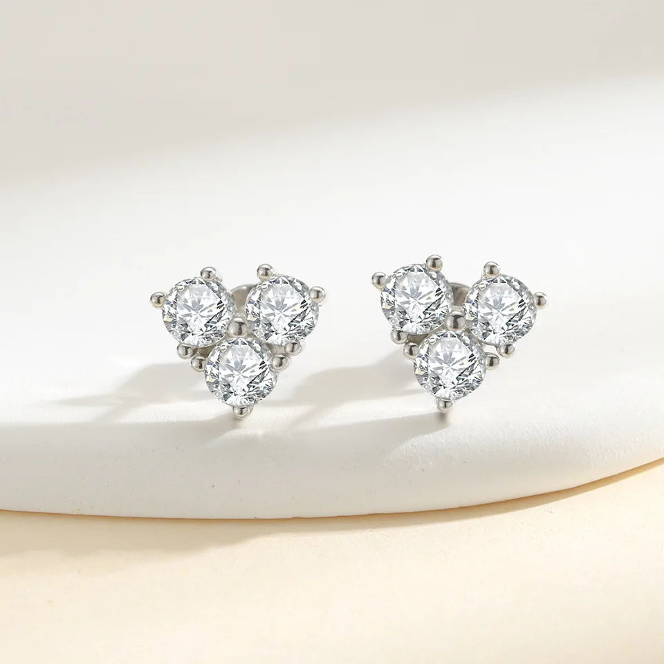 S925 Silver 0.3CT Moissanite Love Earrings Exquisite and Simple Daily Wedding Wear Perfect Gift for Girlfriend or Wife