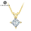 1 Carat D Color Moissanite Pendant Necklace 100% 925 Silver Princess Cut Simulated Engagement Chain Necklace