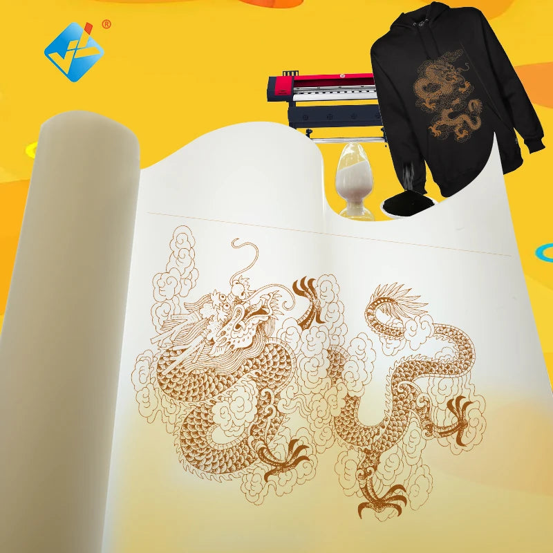 Premium and Wholesale 30cm/60cm DTF Roll Heat Transfer Film PET DTF Film for Textile Printer