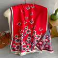 Korean Style Solid Colorful Flower Pattern Lady Winter Wear Warm Scarves Fashion butterfly Pashmina Shawls Women Cashmere Scarf