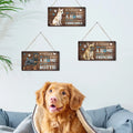 Cat Dog Funny Wooden Hanging Wall Sign Pet Area Decor Wooden Wall Art Cute Pet-Themed Gift Wooden Sign