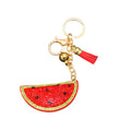 Crystal Rhinestone Korean Velvet Watermelon Keychain Gift Creative Tassel Jewelry Handbag Keychain Charm Decoration