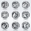 925 Sterling Silver Vintage Z CZ Alphabet Letter Beads Factory's Charm Bracelets DIY Jewelry with Zircon SCC738