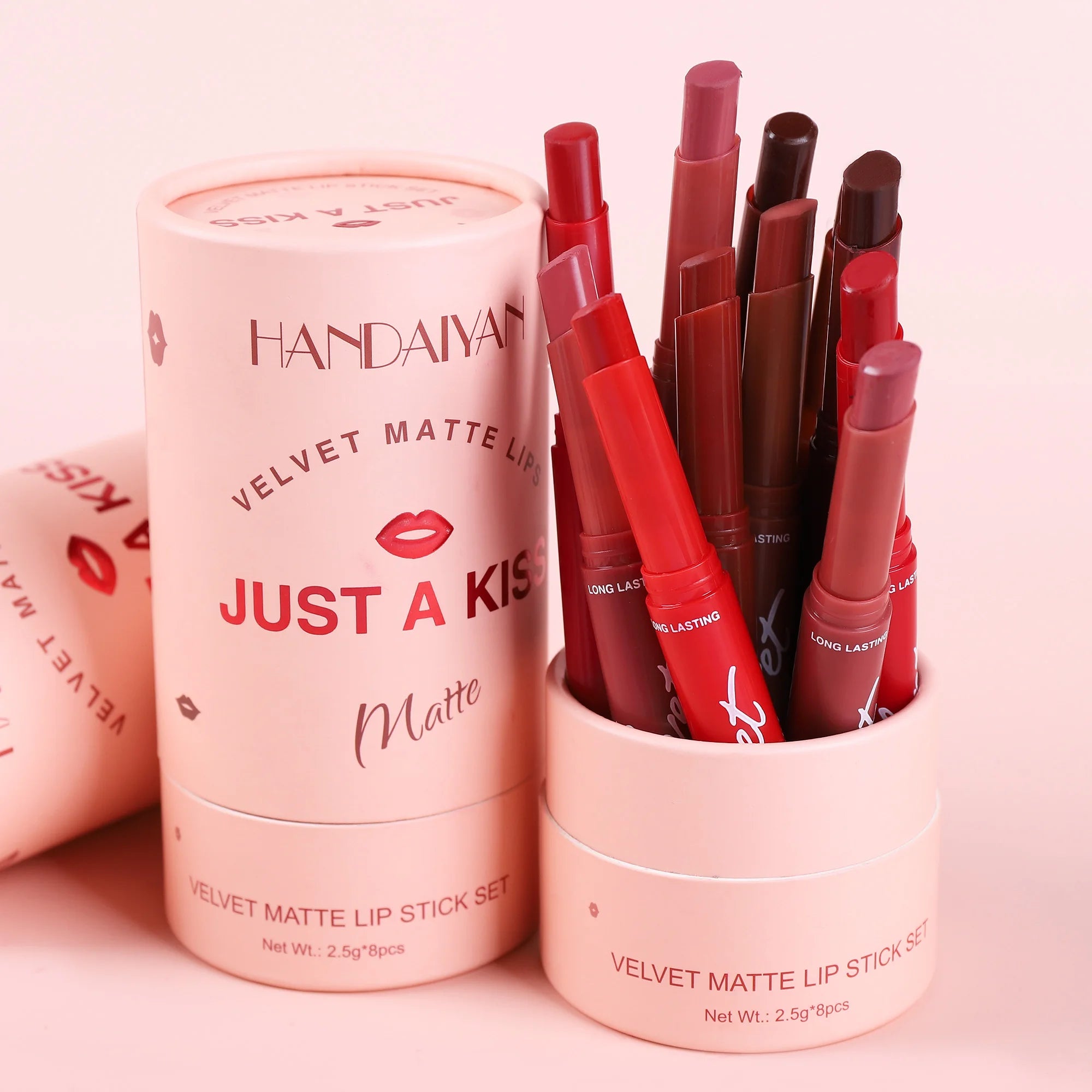 HANDAIYAN 8 Colors Women Beautiful Lip Makeup Long-lasting Velvet Nude Matte Lipstick Set Cosmetics