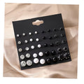 VKME 20 Pair/Set Fashion Pearl Rhinestone Earrings Set for Women Jewelry