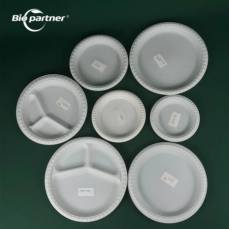 AA4 Christmas Disposable Biodegradable Dinnerware Set with Cutlery Free Sample Custom Logo for Birthday Wedding Party