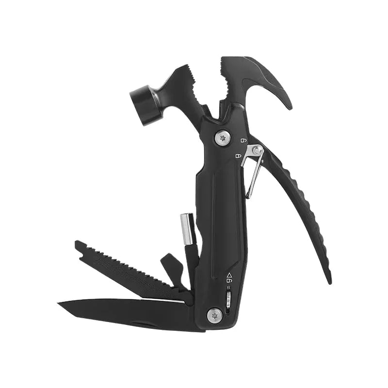 17-in-1 DIY Grade Black Stainless Steel Multi-Purpose Hammer Window Breaker Chipping Hammer Aluminum Handle OEM Customizable MegaBDM