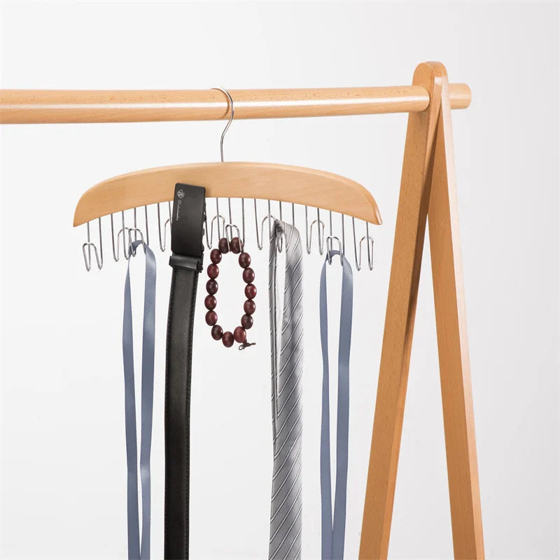 Space Saving Wooden Hangers for Clothes Towel Scarf Belt Rack Metal Hangers Clothes Drying Rack Hanger