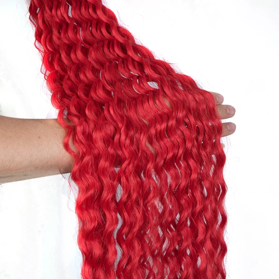Loose Deep Wave Hair Bundles Super Long Synthetic Curly Wave Arial Russia Twist Crochet Synthetic Braiding Hair Extension