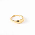 High Polished 18K Gold Plated Geometric Stainless Steel Signet Rings Jewelry Custom Engraved Logo on the Top Metal Round Ring