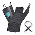 Waterproof Non-Slip Anti-Scratch Pet Dog Car Seat Cover for Back Seat with Mesh Window Side Flaps and Storage Pockets