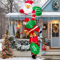 Ourwarm Christmas Inflatable Three People Climbing the Wall Outdoor  Inflatable  Decorations