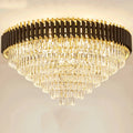 Modern Luxury K9 Crystal Chandelier Ceiling Light Brightness Living Room Bedroom Conference Hall Ceiling Light with Black Parts