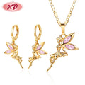 HD Best-selling Original Classic Design Custom Flower Tinkerbell Angle Gold Jewelry Sets for Women