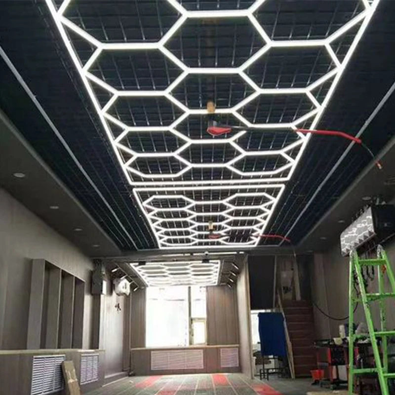 China Made Good Quality Individually Customized Car Detailing Studio Hexagon Ceiling Lights