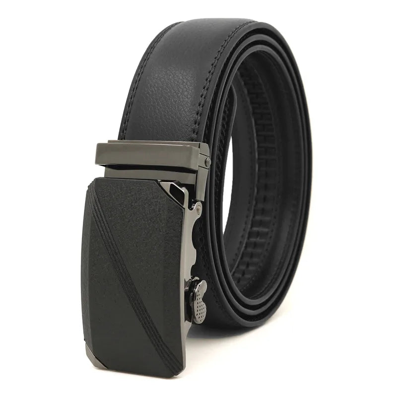 LQbelt New Automatic Buckle Ratchet Belts Genuine Leather Belt for Men OEM Factory Direct Selling Custom Logo