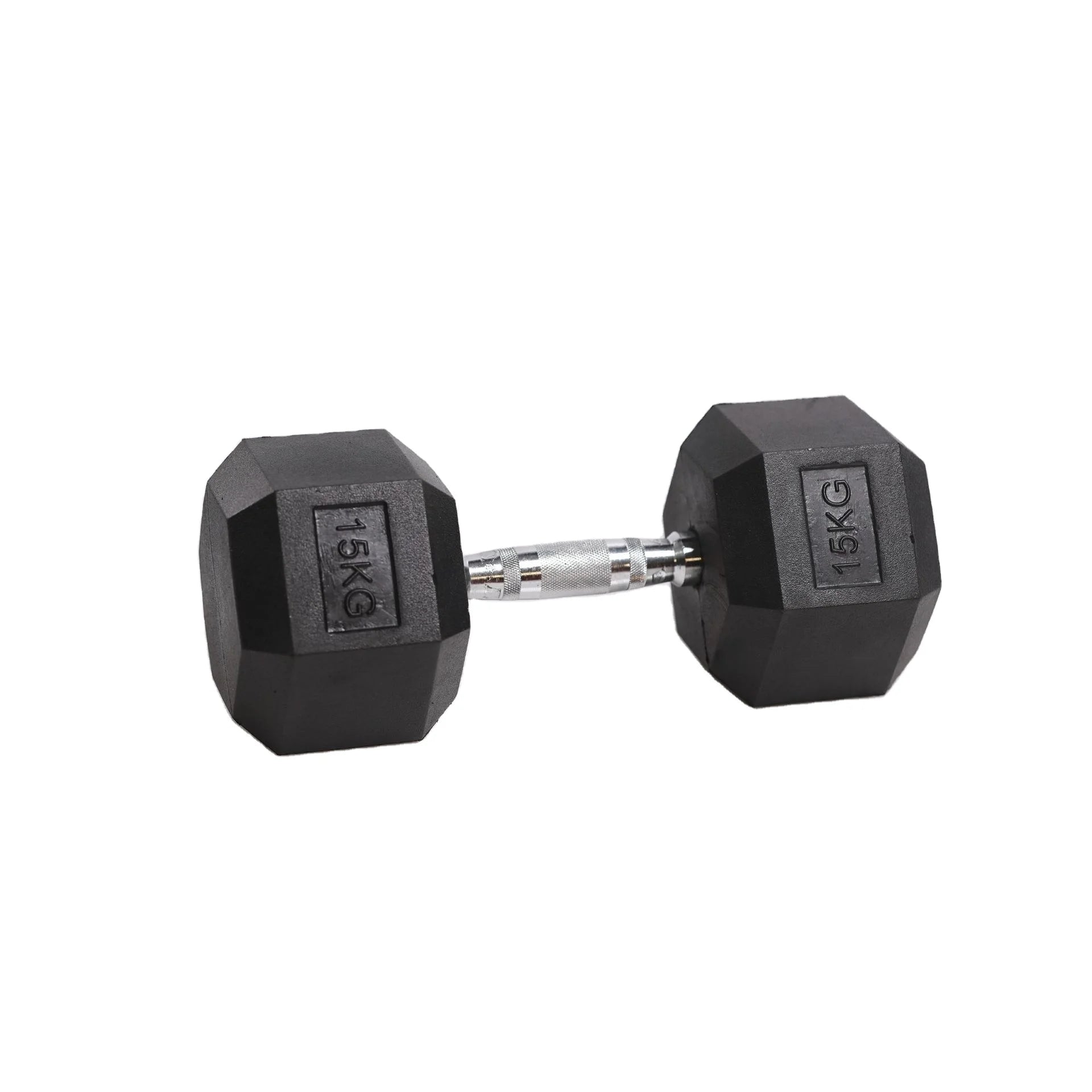 Gym Commercial Fitness Exercise Hexagonal Rubber Dumbbells Wholesale Support Customization