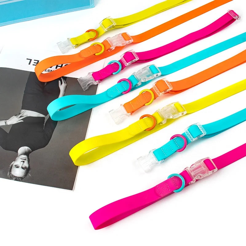 Waterproof Anti-Slip Custom Pvc Collar Leash Set Adjustable Pvc Metal Wholesale Collar Y Correa De Pvc