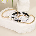 Wholesale Teachers' Day Bracelet Set Gifts Boho Rainbow Polymer Clay Bracelets Love Inspire Teach Letter Beads Bracelets Women