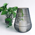 Hot Sale Vintage Black Iron Wire LED Tealight Candlestick Holder for Home and Garden Decor