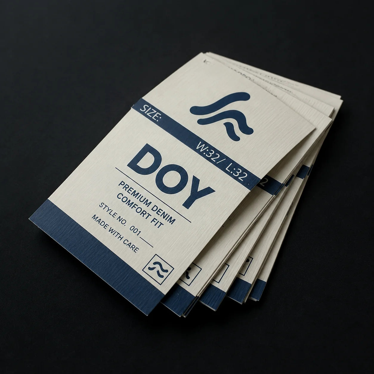 Wholesale Factory Price Custom Brand Name Folded Jeans Waist Print Label Paper Tag With Texture