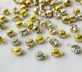 500pcs/pack 4mm Clear Rhinestone End Charm Brass Setting Jewelry Making Finding