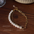Summer Bracelets Women Stainless Steel Chain Pearl Charms Fine Jewelry Bracelets Bangles Freshwater Pearl Bracelet